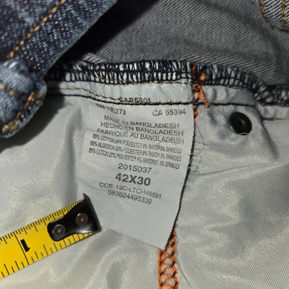 Lee Extreme Motion Jeans Men's 42x30 Denim Blue Regular Fit Straight Leg - Picture 4 of 9